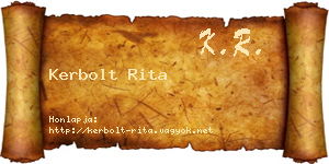 Kerbolt Rita névjegykártya